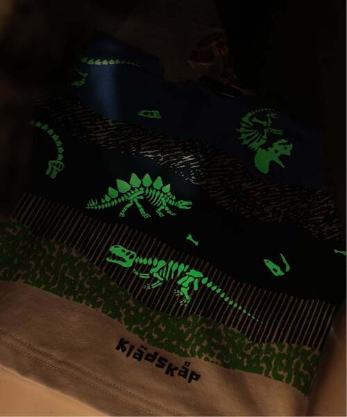 kladskap(クレードスコープ)の「蓄光プリント地層と化石半袖Tシャツ【接触冷感・速乾】(Tシャツ/カットソー・キッズ・ライトグレー/オフホワイト・130cm/120cm/100cm/90cm/110cm)」の11枚目の写真