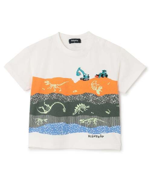 kladskap(クレードスコープ)の「蓄光プリント地層と化石半袖Tシャツ【接触冷感・速乾】(Tシャツ/カットソー・キッズ・ライトグレー/オフホワイト・130cm/120cm/100cm/90cm/110cm)」の5枚目の写真