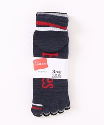UNIIT（ユニット）の「【HANES/ヘインズ】5本指 ショートラインソックス 3足組（ソックス/靴下）」