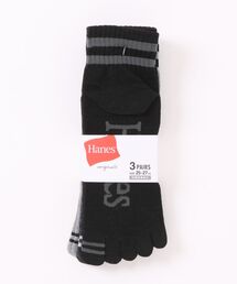 UNIIT（ユニット）の「【HANES/ヘインズ】5本指 ショートラインソックス 3足組（ソックス/靴下）」