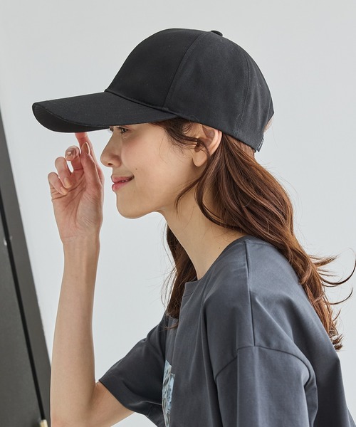 Honeys(ハニーズ)の「【UVカット・遮熱・汗止めテープ・接触冷感・吸水速乾】遮光100%キャップ(キャップ・レディース・ブラック/ライトベージュ・FREE)」の7枚目の写真