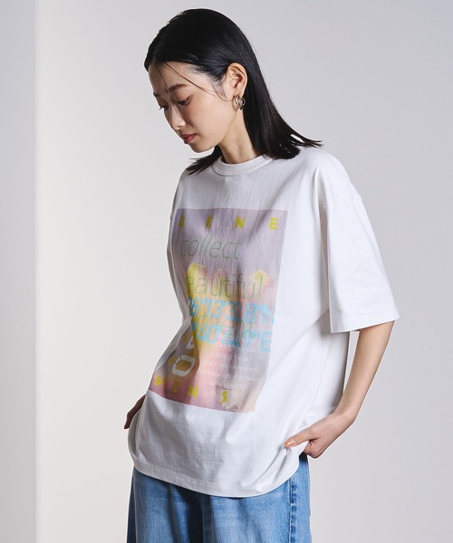 ROSE BUD(ローズバッド)の「(GENE HEAVENS)NEON PHOTO TEE(Tシャツ/カットソー・レディース・チャコールグレー/オフホワイト・ONE SIZE)」の3枚目の写真