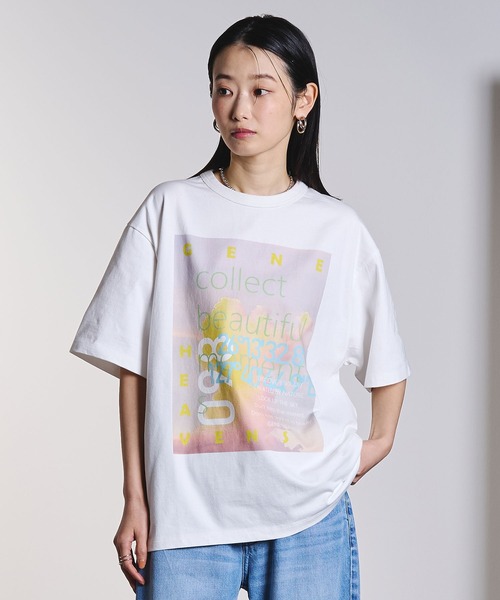 ROSE BUD(ローズバッド)の「(GENE HEAVENS)NEON PHOTO TEE(Tシャツ/カットソー・レディース・チャコールグレー/オフホワイト・ONE SIZE)」の4枚目の写真