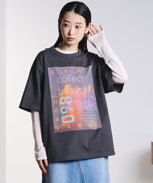 ROSE BUD(ローズバッド)の「(GENE HEAVENS)NEON PHOTO TEE(Tシャツ/カットソー・レディース・チャコールグレー/オフホワイト・ONE SIZE)」の11枚目の写真