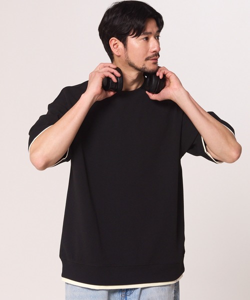 coca（coca）（コカ）の「エンボスレイヤード風トップス（Tシャツ/カットソー・メンズ・ダークグリーン/ホワイト/ライトグレー/ブラック・L/XL/M）」の3枚目の写真