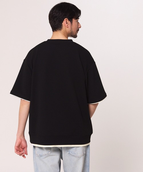 coca（coca）（コカ）の「エンボスレイヤード風トップス（Tシャツ/カットソー・メンズ・ダークグリーン/ホワイト/ライトグレー/ブラック・L/XL/M）」の6枚目の写真
