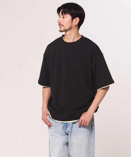 coca（coca）（コカ）の「エンボスレイヤード風トップス（Tシャツ/カットソー・メンズ・ダークグリーン/ホワイト/ライトグレー/ブラック・L/XL/M）」の7枚目の写真