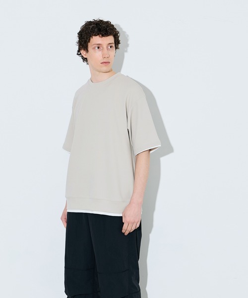 coca（coca）（コカ）の「エンボスレイヤード風トップス（Tシャツ/カットソー・メンズ・ダークグリーン/ホワイト/ライトグレー/ブラック・L/XL/M）」の8枚目の写真