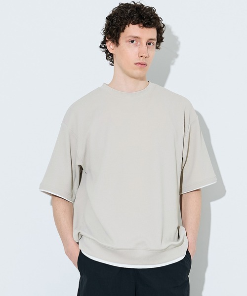 coca（coca）（コカ）の「エンボスレイヤード風トップス（Tシャツ/カットソー・メンズ・ダークグリーン/ホワイト/ライトグレー/ブラック・L/XL/M）」の10枚目の写真