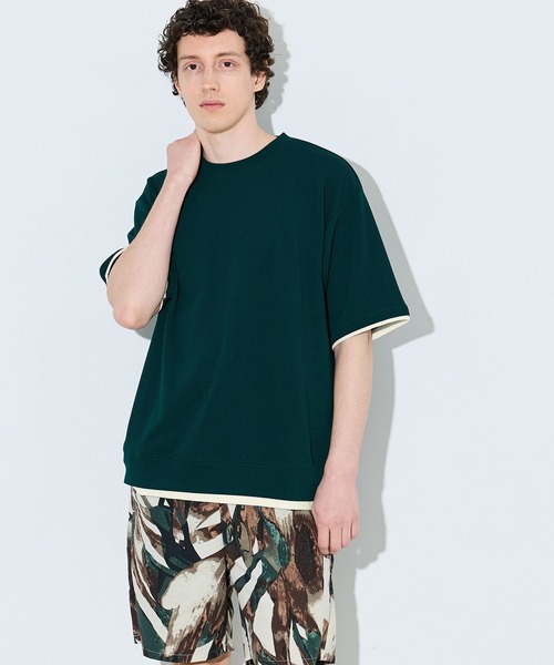 coca（coca）（コカ）の「エンボスレイヤード風トップス（Tシャツ/カットソー・メンズ・ダークグリーン/ホワイト/ライトグレー/ブラック・L/XL/M）」の11枚目の写真