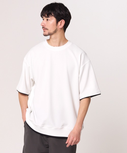 coca（coca）（コカ）の「エンボスレイヤード風トップス（Tシャツ/カットソー・メンズ・ダークグリーン/ホワイト/ライトグレー/ブラック・L/XL/M）」の14枚目の写真