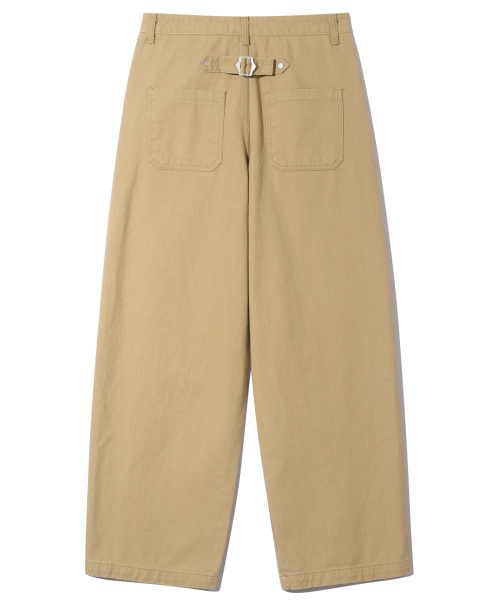 BASEMOMENT(ベースモーメント)の「シンチバックカーブドウォッシングツイルパンツベージュ(その他パンツ・メンズ・その他・M/L/XL)」の3枚目の写真