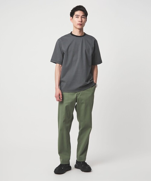 green label relaxing(グリーンレーベルリラクシング)の「ポンチ ボーダー クルーネック 半袖 Tシャツ カットソー(Tシャツ/カットソー・メンズ・ライトグレー/ブラック・S/XL/L/M)」の6枚目の写真