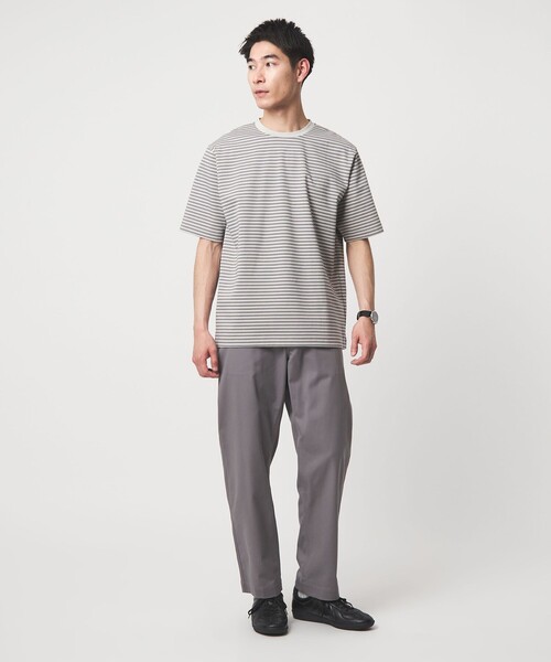 green label relaxing(グリーンレーベルリラクシング)の「ポンチ ボーダー クルーネック 半袖 Tシャツ カットソー(Tシャツ/カットソー・メンズ・ライトグレー/ブラック・S/XL/L/M)」の8枚目の写真