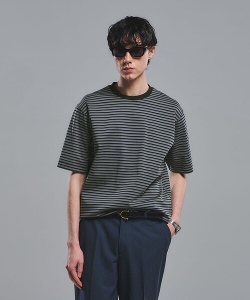 green label relaxing(グリーンレーベルリラクシング)の「ポンチ ボーダー クルーネック 半袖 Tシャツ カットソー(Tシャツ/カットソー・メンズ・ライトグレー/ブラック・S/XL/L/M)」の22枚目の写真