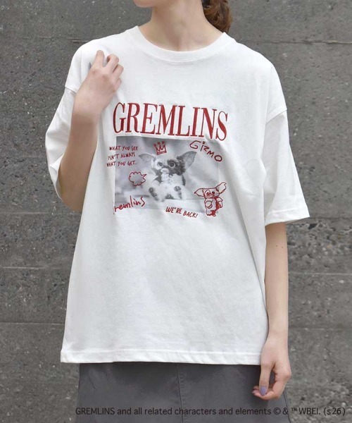 Bleu Bleuet(ブルーブルーエ)の「グレムリンフォト刺繍プリントTシャツ(Tシャツ/カットソー・レディース・ブルーグレー/ブラック/ホワイト・L/M)」の17枚目の写真