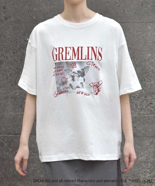 Bleu Bleuet(ブルーブルーエ)の「グレムリンフォト刺繍プリントTシャツ(Tシャツ/カットソー・レディース・ブルーグレー/ブラック/ホワイト・L/M)」の4枚目の写真