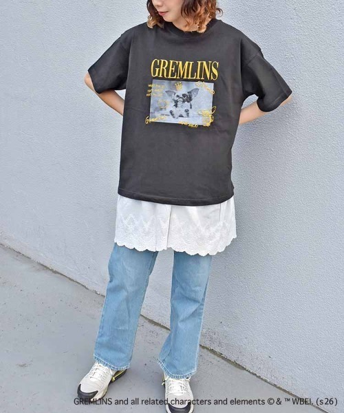 Bleu Bleuet(ブルーブルーエ)の「グレムリンフォト刺繍プリントTシャツ(Tシャツ/カットソー・レディース・ブルーグレー/ブラック/ホワイト・L/M)」の10枚目の写真