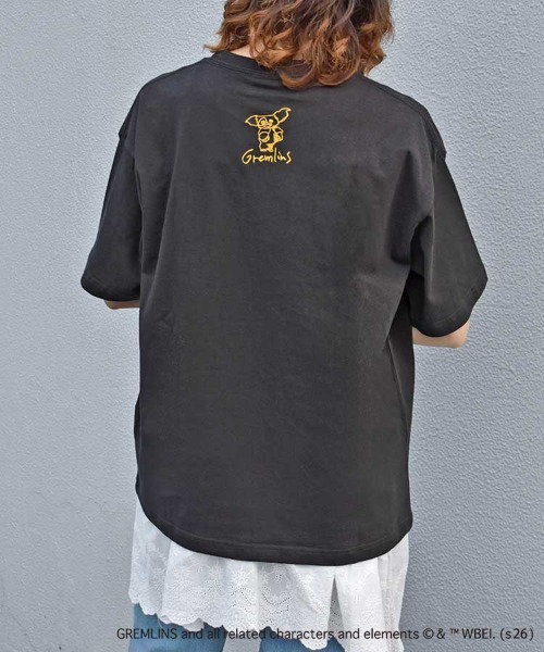 Bleu Bleuet(ブルーブルーエ)の「グレムリンフォト刺繍プリントTシャツ(Tシャツ/カットソー・レディース・ブルーグレー/ブラック/ホワイト・L/M)」の6枚目の写真