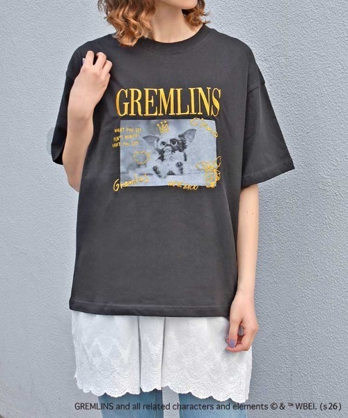 Bleu Bleuet(ブルーブルーエ)の「グレムリンフォト刺繍プリントTシャツ(Tシャツ/カットソー・レディース・ブルーグレー/ブラック/ホワイト・L/M)」の8枚目の写真