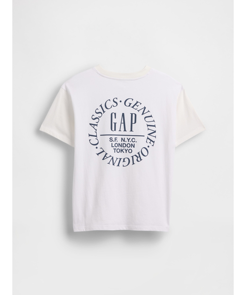 GAP（ギャップ）の「リラックスフィット グラフィック ロゴTシャツ (キッズ)（Tシャツ/カットソー・キッズ・オフホワイト/ライトブルー/ブラック・160cm/150cm/140cm/130cm/120cm/110cm）」の2枚目の写真