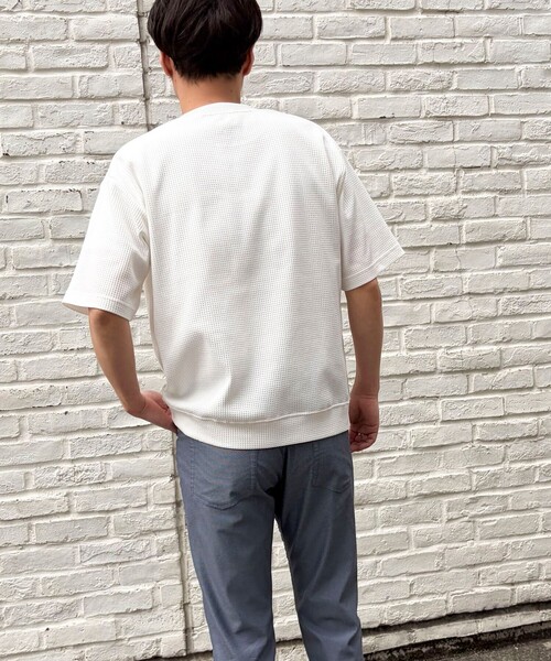 NOLLEY'S LIGHT(ノーリーズライト)の「《吸水速乾》PERFECTEXドライワッフル クルーネック Tシャツ(Tシャツ/カットソー・メンズ・ホワイト/グレー・L/M)」の17枚目の写真