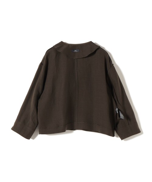 SHIPS(シップス)の「SHIPS Primary Navy Label:麻混 ノーカラー ジャケット(セットアップ対応)(ノーカラージャケット・レディース・ベージュ/ネイビー/ブラウン・36/38)」の7枚目の写真