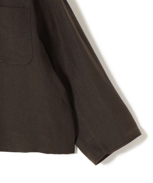 SHIPS(シップス)の「SHIPS Primary Navy Label:麻混 ノーカラー ジャケット(セットアップ対応)(ノーカラージャケット・レディース・ベージュ/ネイビー/ブラウン・36/38)」の9枚目の写真