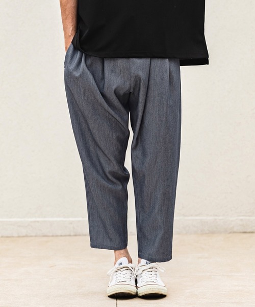CAMBIO(カンビオ)の「mp14964- Daily Chambray Tapered Pants テーパードパンツ(S600226cmb)(その他パンツ・メンズ・ネイビー/ブラック・L/M/S)」の3枚目の写真