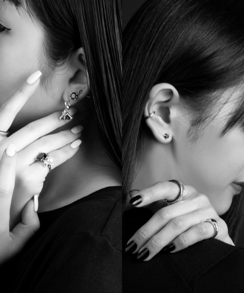 e.m.(イーエム)の「ブラックジルコニアピアス(S)/レディース/メンズ/26SS(ピアス(片耳用)・レディース・シルバー・FREE)」の6枚目の写真