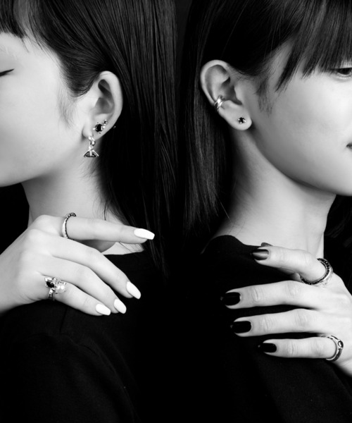 e.m.(イーエム)の「ブラックジルコニアピアス(S)/レディース/メンズ/26SS(ピアス(片耳用)・レディース・シルバー・FREE)」の7枚目の写真