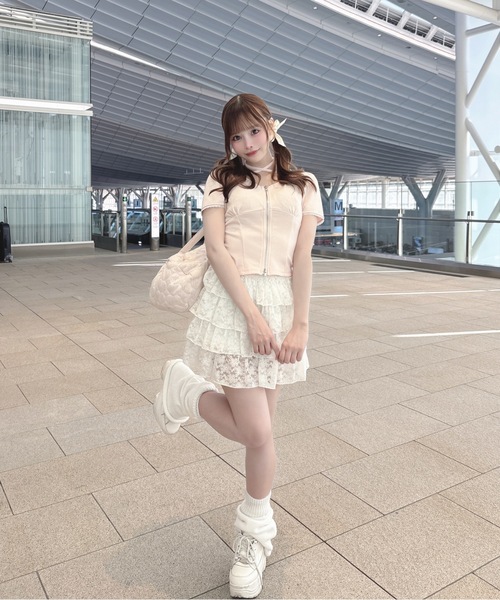 one way（ワンウェイ）の「レースパーカートップス（Tシャツ/カットソー・レディース・グレー/オフホワイト/ピンク/ブルー・FREE）」の11枚目の写真