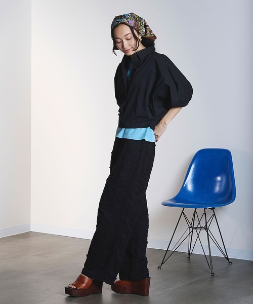 ROSE BUD（ローズバッド）の「WIDE PUFF SLEEVE SHIRT（シャツ/ブラウス・レディース・マルチ/ブラック/ホワイト・ONE SIZE）」の19枚目の写真