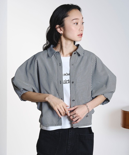 ROSE BUD（ローズバッド）の「WIDE PUFF SLEEVE SHIRT（シャツ/ブラウス・レディース・マルチ/ブラック/ホワイト・ONE SIZE）」の17枚目の写真