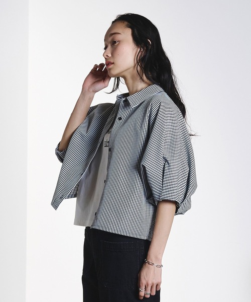 ROSE BUD（ローズバッド）の「WIDE PUFF SLEEVE SHIRT（シャツ/ブラウス・レディース・マルチ/ブラック/ホワイト・ONE SIZE）」の15枚目の写真