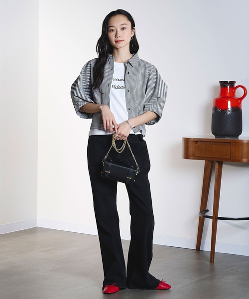 ROSE BUD（ローズバッド）の「WIDE PUFF SLEEVE SHIRT（シャツ/ブラウス・レディース・マルチ/ブラック/ホワイト・ONE SIZE）」の13枚目の写真