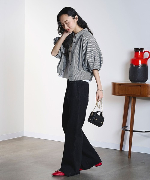 ROSE BUD（ローズバッド）の「WIDE PUFF SLEEVE SHIRT（シャツ/ブラウス・レディース・マルチ/ブラック/ホワイト・ONE SIZE）」の11枚目の写真