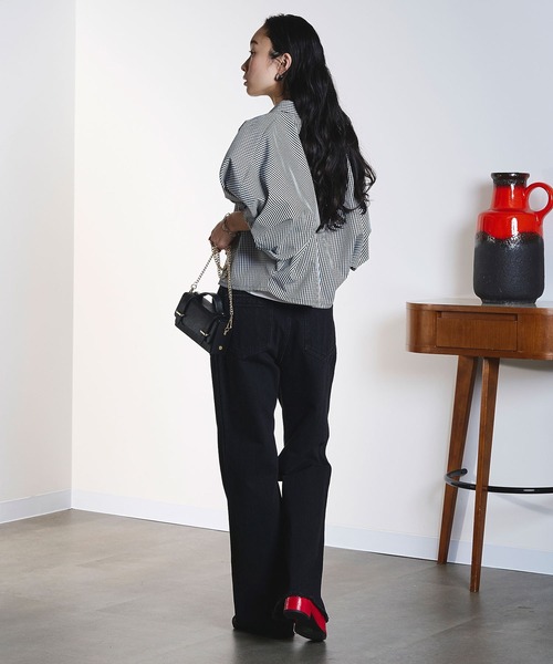ROSE BUD（ローズバッド）の「WIDE PUFF SLEEVE SHIRT（シャツ/ブラウス・レディース・マルチ/ブラック/ホワイト・ONE SIZE）」の10枚目の写真