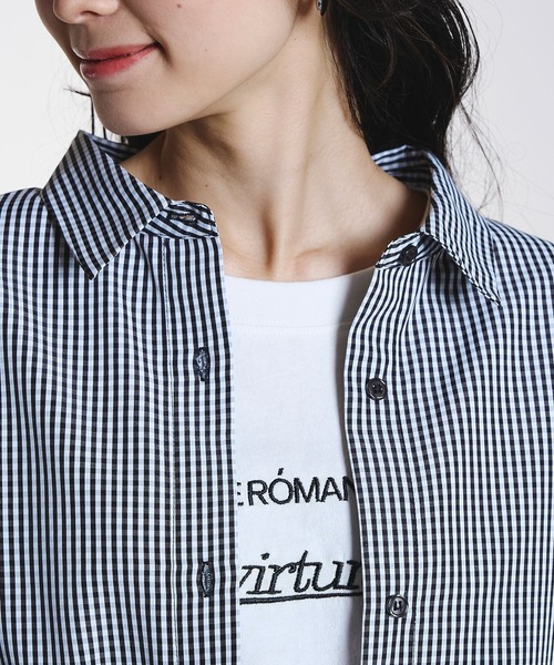 ROSE BUD（ローズバッド）の「WIDE PUFF SLEEVE SHIRT（シャツ/ブラウス・レディース・マルチ/ブラック/ホワイト・ONE SIZE）」の7枚目の写真