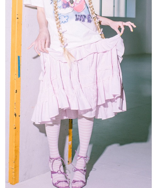 Little sunny bite(リトルサニーバイト)の「【Little Sunny Bite 】frill skirt(スカート・レディース・ブラック/ピンク/ホワイト・MEDIUM/SMALL)」の5枚目の写真