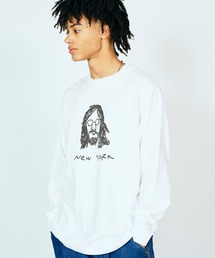 THRIFTY LOOK / スリフティールック "NEW YORK" LS TEE リラックスフィット グラフィック ロングスリーブTシャツ