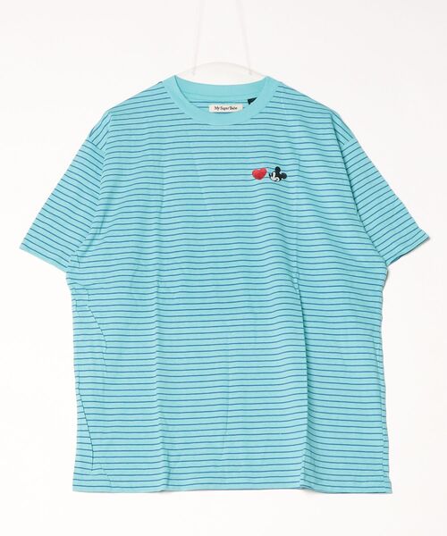 My sugar Babe（マイシュガーベイブ）の「MSB disney heart border tee（Tシャツ/カットソー・メンズ・ブラック/ピンク/ホワイト/ブルー・LARGE/MEDIUM）」の3枚目の写真