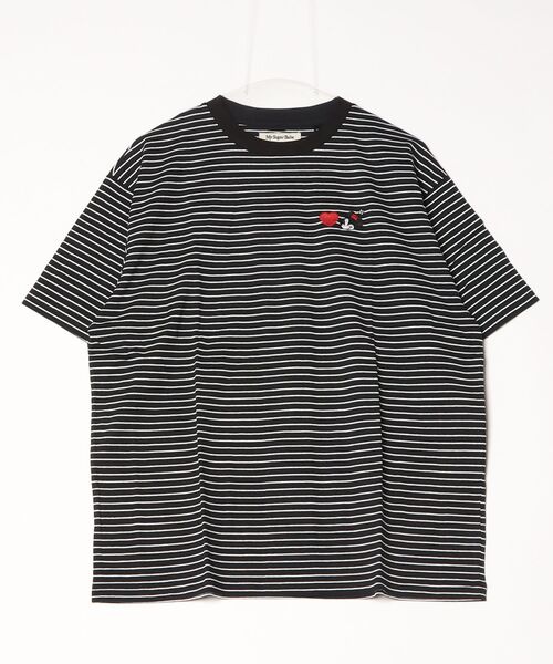 My sugar Babe（マイシュガーベイブ）の「MSB disney heart border tee（Tシャツ/カットソー・メンズ・ブラック/ピンク/ホワイト/ブルー・LARGE/MEDIUM）」の2枚目の写真