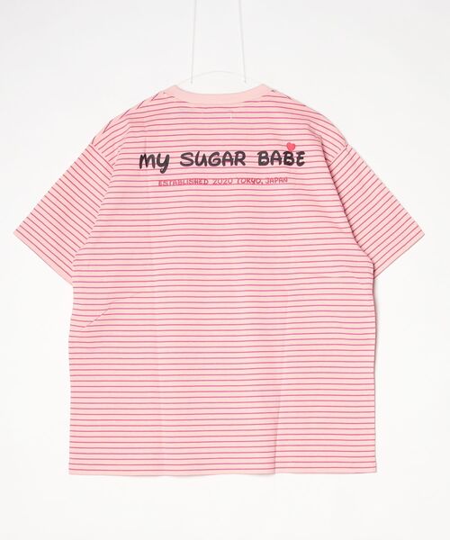 My sugar Babe（マイシュガーベイブ）の「MSB disney heart border tee（Tシャツ/カットソー・メンズ・ブラック/ピンク/ホワイト/ブルー・LARGE/MEDIUM）」の5枚目の写真
