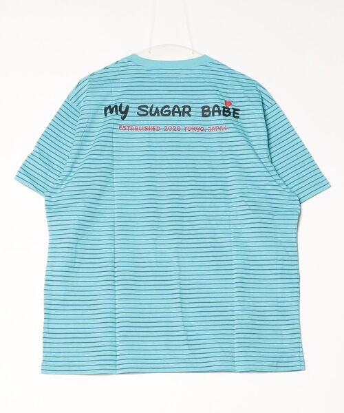 My sugar Babe（マイシュガーベイブ）の「MSB disney heart border tee（Tシャツ/カットソー・メンズ・ブラック/ピンク/ホワイト/ブルー・LARGE/MEDIUM）」の6枚目の写真