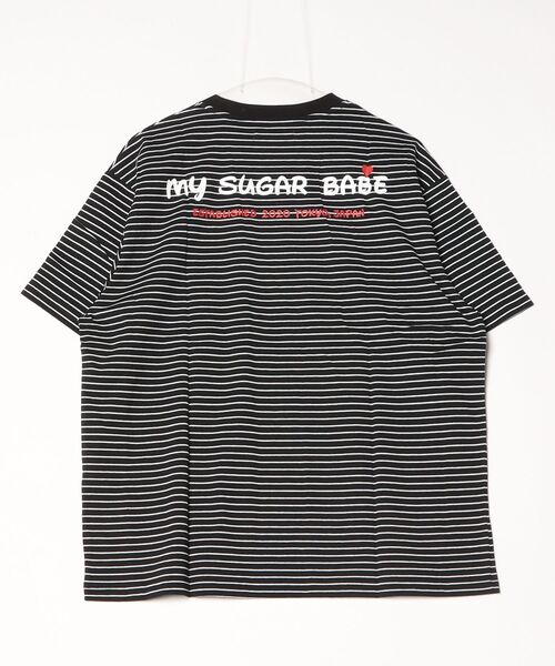 My sugar Babe（マイシュガーベイブ）の「MSB disney heart border tee（Tシャツ/カットソー・メンズ・ブラック/ピンク/ホワイト/ブルー・LARGE/MEDIUM）」の8枚目の写真