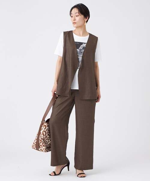 EVEX by KRIZIA(エヴェックスバイクリツィア)の「【接触冷感・ウォッシャブル】フォトプリントカットソー(Tシャツ/カットソー・レディース・チャコールグレー/オレンジ/オフホワイト・42/40)」の5枚目の写真