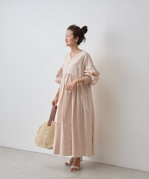 新品　未使用ビアズリー七分袖 ロングワンピース ブランド古着】7分袖ワンピース（ワンピース）｜BEARDSLEY（ビアズリー