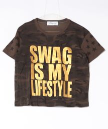 Never mind the XU | 【Never mind the XU】camouflage logo print T-shirt / 【ネバーマインド ザ エックスユー】カモフラージュロゴプリント半袖Tシャツ(Tシャツ/カットソー)