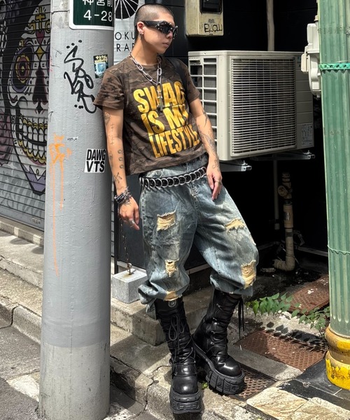 Never mind the XU(ネバーマインドザエックスユー)の「【Never mind the XU】camouflage logo print T-shirt / 【ネバーマインド ザ エックスユー】カモフラージュロゴプリント半袖Tシャツ(Tシャツ/カットソー・メンズ・グリーン系カモフラージュ・M)」の8枚目の写真